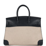 Hermes Birkin 35 Bleu Indigo Courchevel and Toile H Gold Hardware