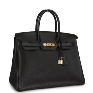 Hermes Birkin 35 Black Togo Gold Hardware