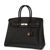 Hermes Birkin 35 Black Togo Gold Hardware