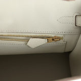 Hermes Birkin 25 Leather Gold Hardware Handbag Bag for Women (White Matt)