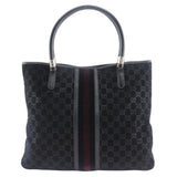 Gucci Tote Bag 162160 Suede black GG Shelly line