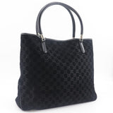 Gucci Tote Bag 162160 Suede black GG Shelly line