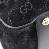 Gucci Tote Bag 162160 Suede black GG Shelly line