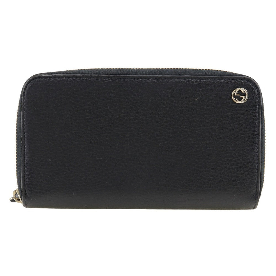 Gucci Long Wallet Purse 509644 leather black Interlocking unisex(Unisex)