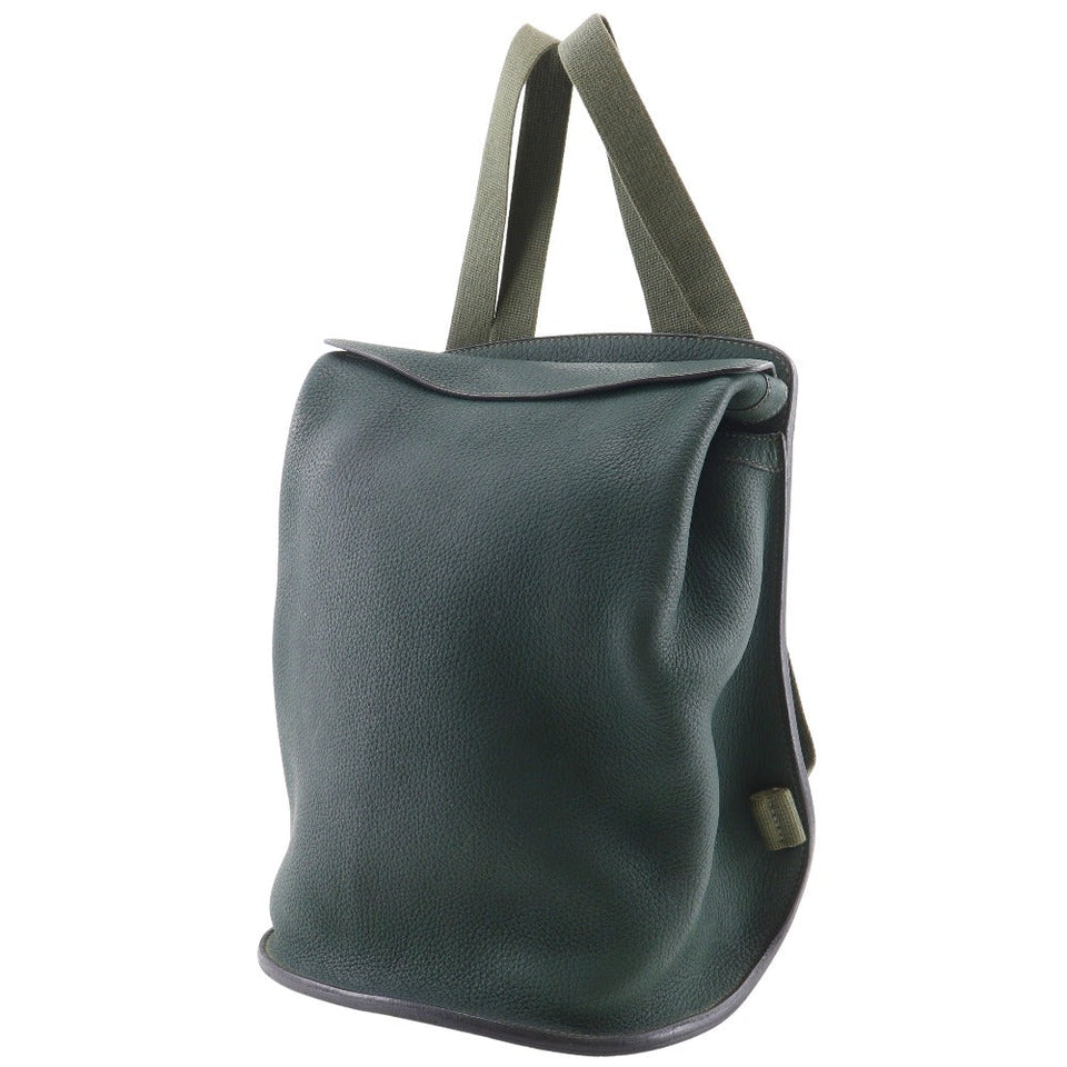 Hermes Backpack leather Green Sherpa PM unisex(Unisex)
