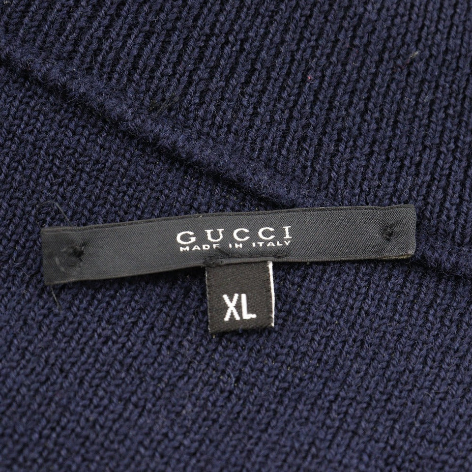 Gucci sweater cotton Navy Zip up mens XL