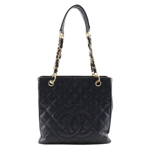 Chanel Caviar Skin Chain Tote Shoulder Bag