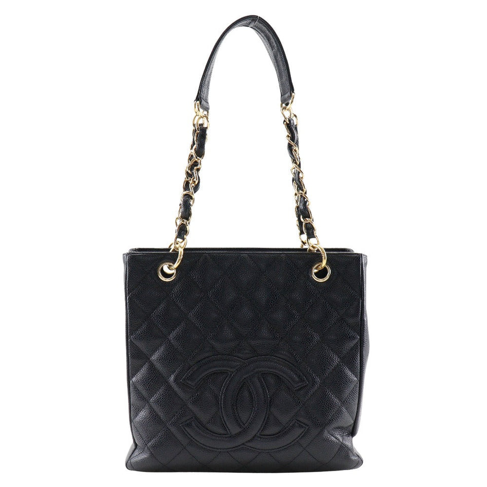 Chanel Caviar Skin Chain Tote Shoulder Bag