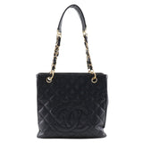 Chanel Caviar Skin Chain Tote Shoulder Bag