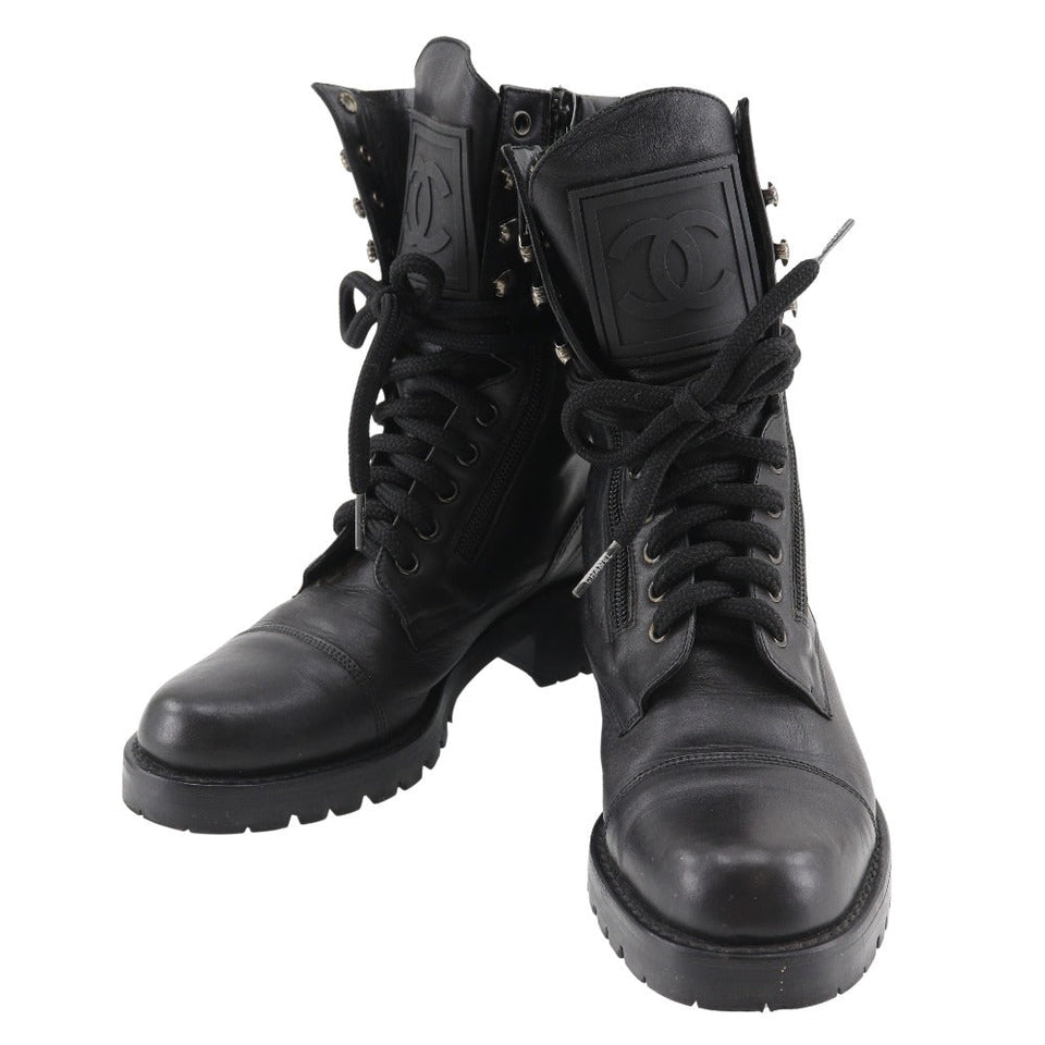 Chanel Leather Boots Black