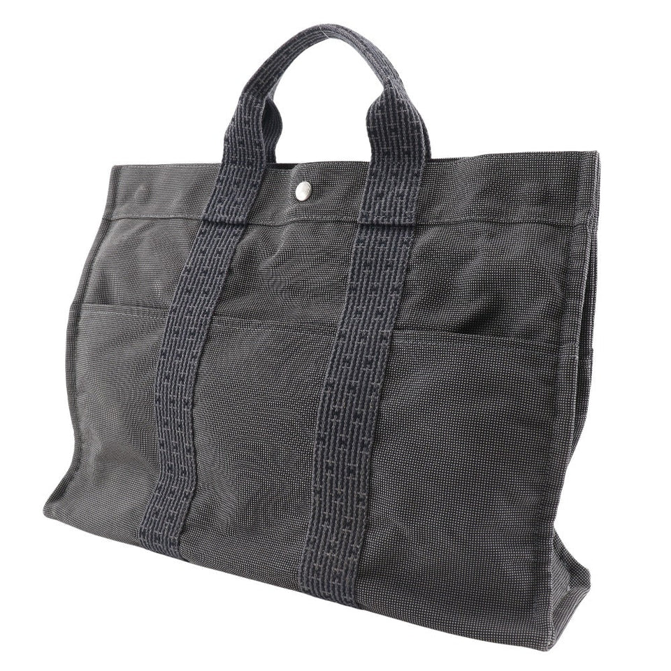 Hermes Tote Bag Nylon canvas gray Her LineMM mens(Unisex)