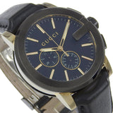Gucci Watches Quartz 101.2 Stainless Steel , Embossed Leather black G Chrono black dial mens