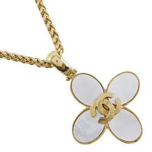 Chanel Coco Mark Necklace Gold Plated Shell