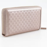 Gucci Long Wallet Purse 308012 Sima leather pink Zip Around Interlocking G