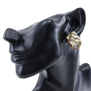 Chanel Gold Plated Matelasse Earrings
