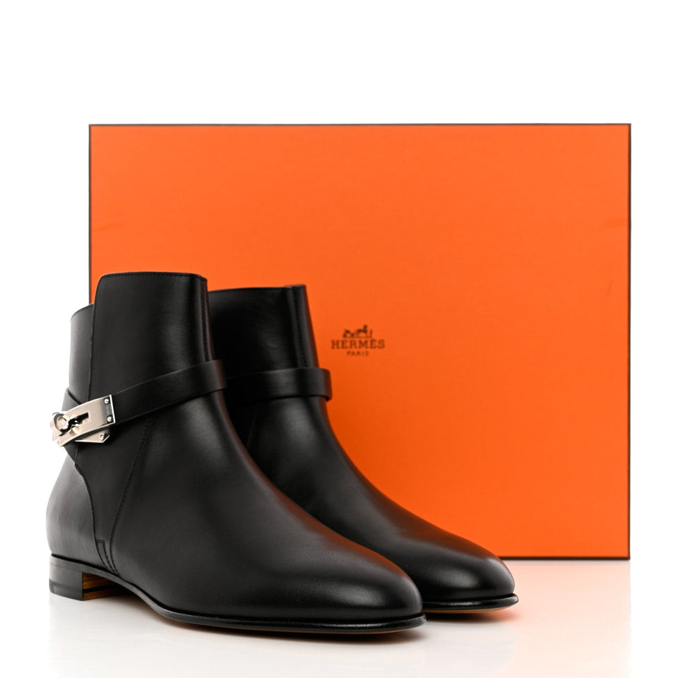 Hermes NEO CALFSKIN LEATHER ANKLE BOOTS