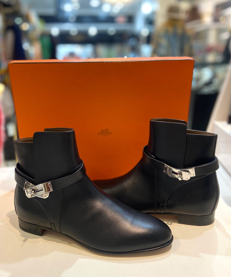 Hermes NEO CALFSKIN LEATHER ANKLE BOOTS