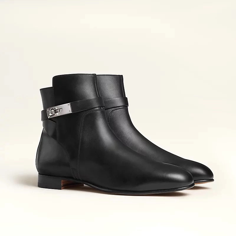 Hermes NEO CALFSKIN LEATHER ANKLE BOOTS