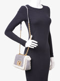 Christian Dior Small Caro Grey / Cream Shearling