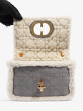 Christian Dior Small Caro Grey / Cream Shearling