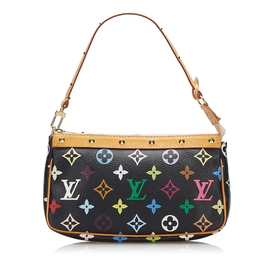 Louis Vuitton Pochette Accessoires Black Multicolor Monogram Clutch
