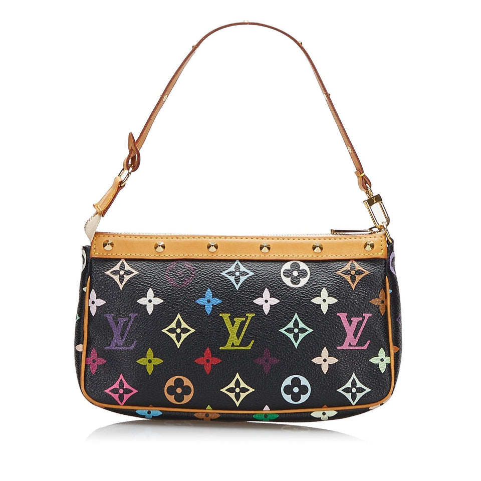 Louis Vuitton Pochette Accessoires Black Multicolor Monogram Clutch