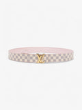 Louis Vuitton LV Initials Reversible Belt Damier Azur / Pink Canvas 85cm / 34"