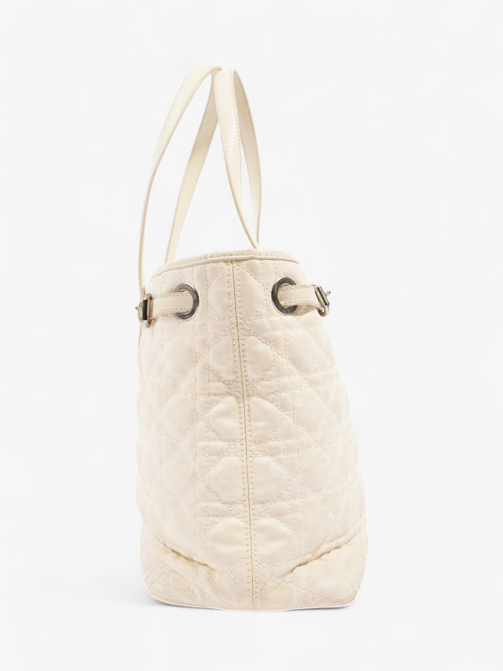 Christian Dior Panarea Tote Cream Canvas Small