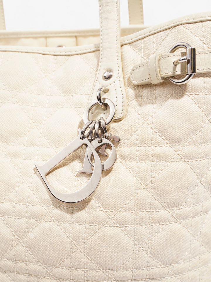 Christian Dior Panarea Tote Cream Canvas Small