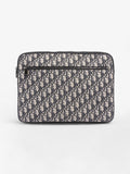 Christian Dior Laptop Case Black Oblique Cotton