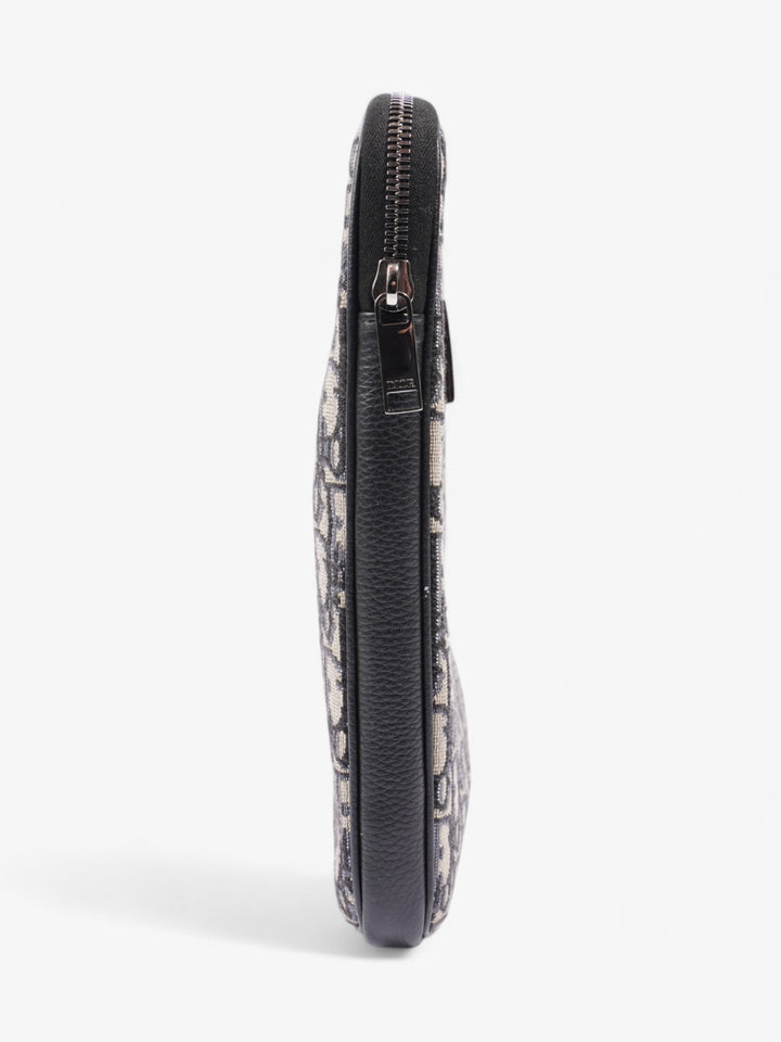 Christian Dior Laptop Case Black Oblique Cotton
