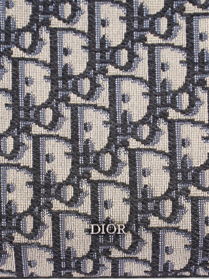 Christian Dior Laptop Case Black Oblique Cotton