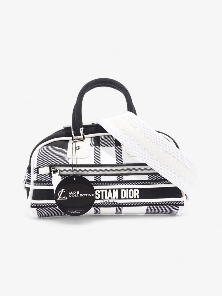 Christian Dior Vibe Zip Bowling Bag Black / White Cloth