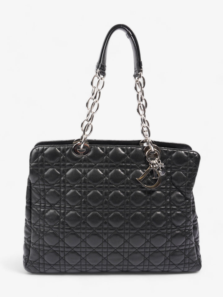 Christian Dior Shopping Tote Black Leather
