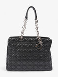 Christian Dior Shopping Tote Black Leather