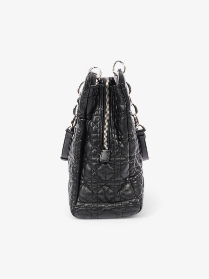 Christian Dior Shopping Tote Black Leather