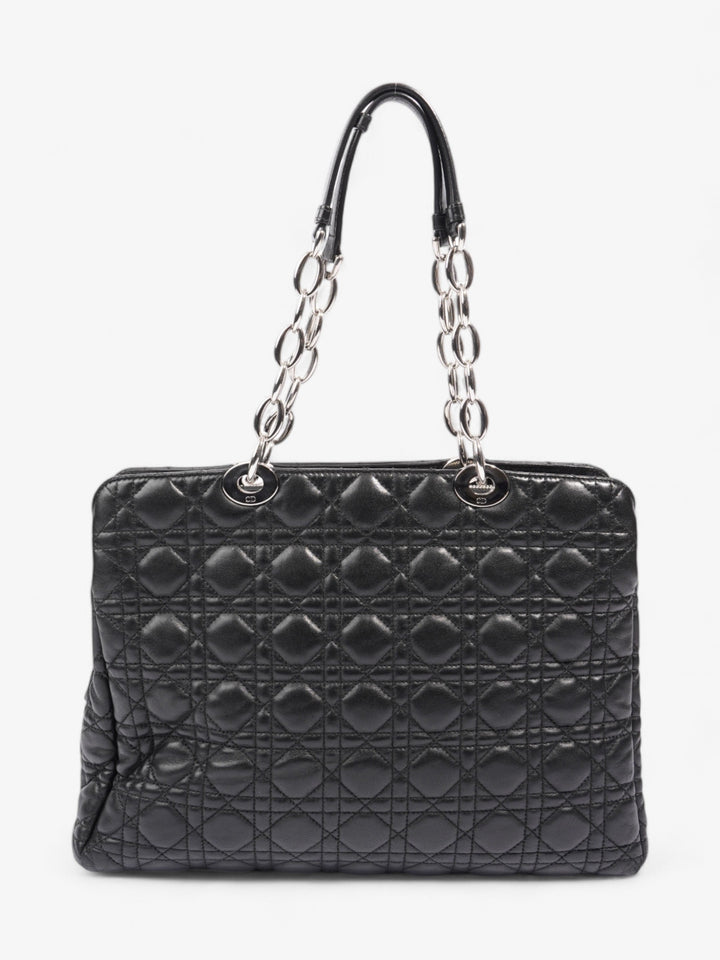 Christian Dior Shopping Tote Black Leather