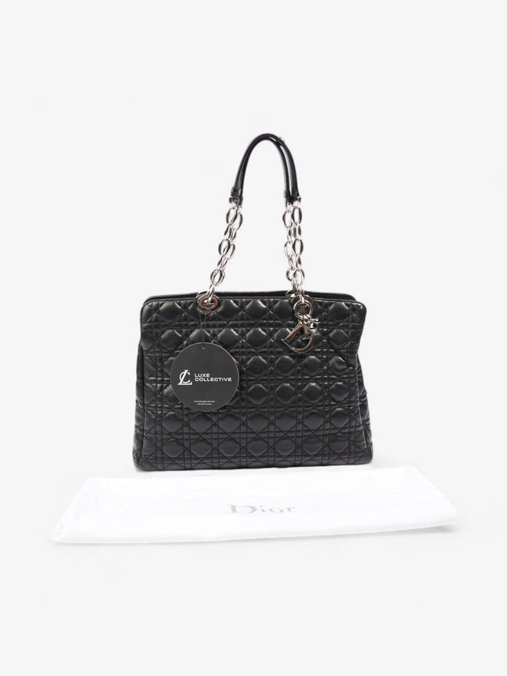Christian Dior Shopping Tote Black Leather