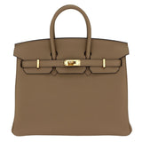 Hermes25cm Birkin Beige Marfa Togo Leather Gold Hardware