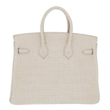 Hermes25cm Birkin Beton Matte Alligator Gold Hardware