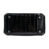 Hermes25cm Birkin Black Shiny Niloticus Crocodile Palladium Hardware