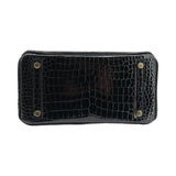 Hermes25cm Birkin Black Shiny Porosus Crocodile Gold Hardware