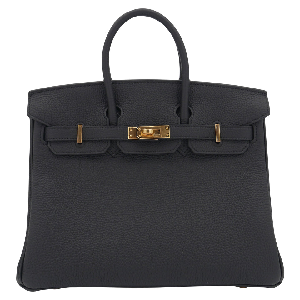 Hermes25cm Birkin Black Togo Leather Gold Hardware