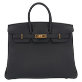 Hermes25cm Birkin Black Togo Leather Gold Hardware