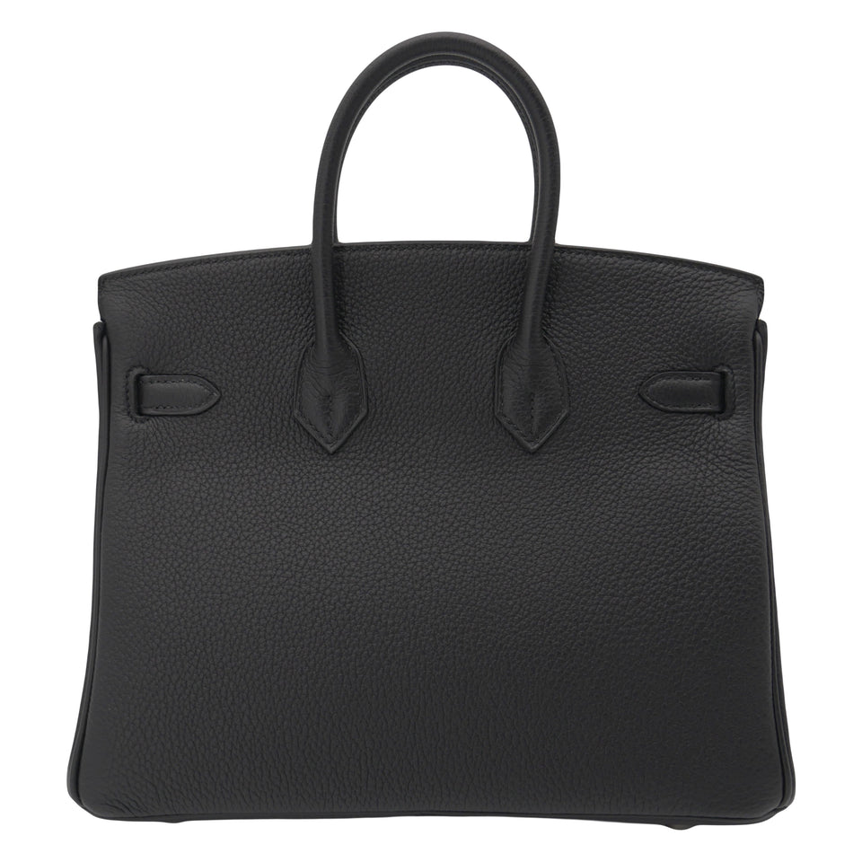 Hermes25cm Birkin Black Togo Leather Palladium Hardware