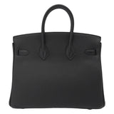 Hermes25cm Birkin Black Togo Leather Palladium Hardware