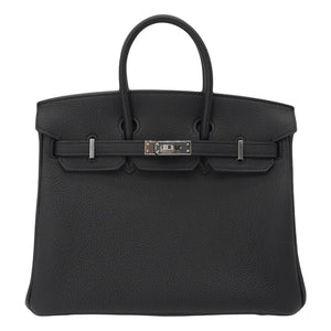 Hermes25cm Birkin Black Togo Leather Palladium Hardware