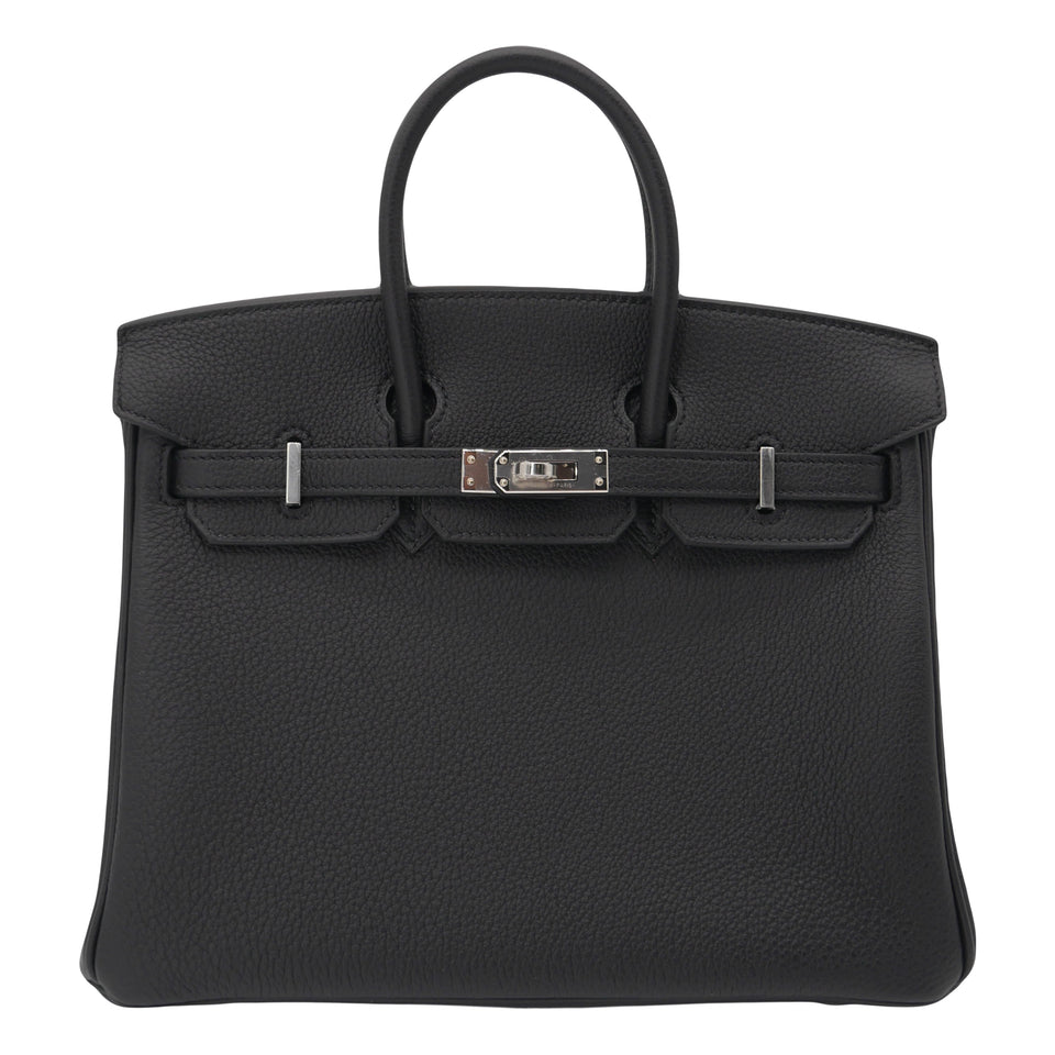 Hermes25cm Birkin Black Togo Leather Palladium Hardware