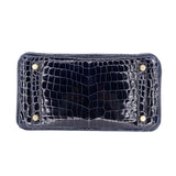 Hermes25cm Birkin Bleu Baltique Shiny Niloticus Gold Hardware