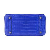 Hermes25cm Birkin Bleu Electrique Matte Alligator Palladium Hardware